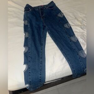 Edikted jeans with cute hearts